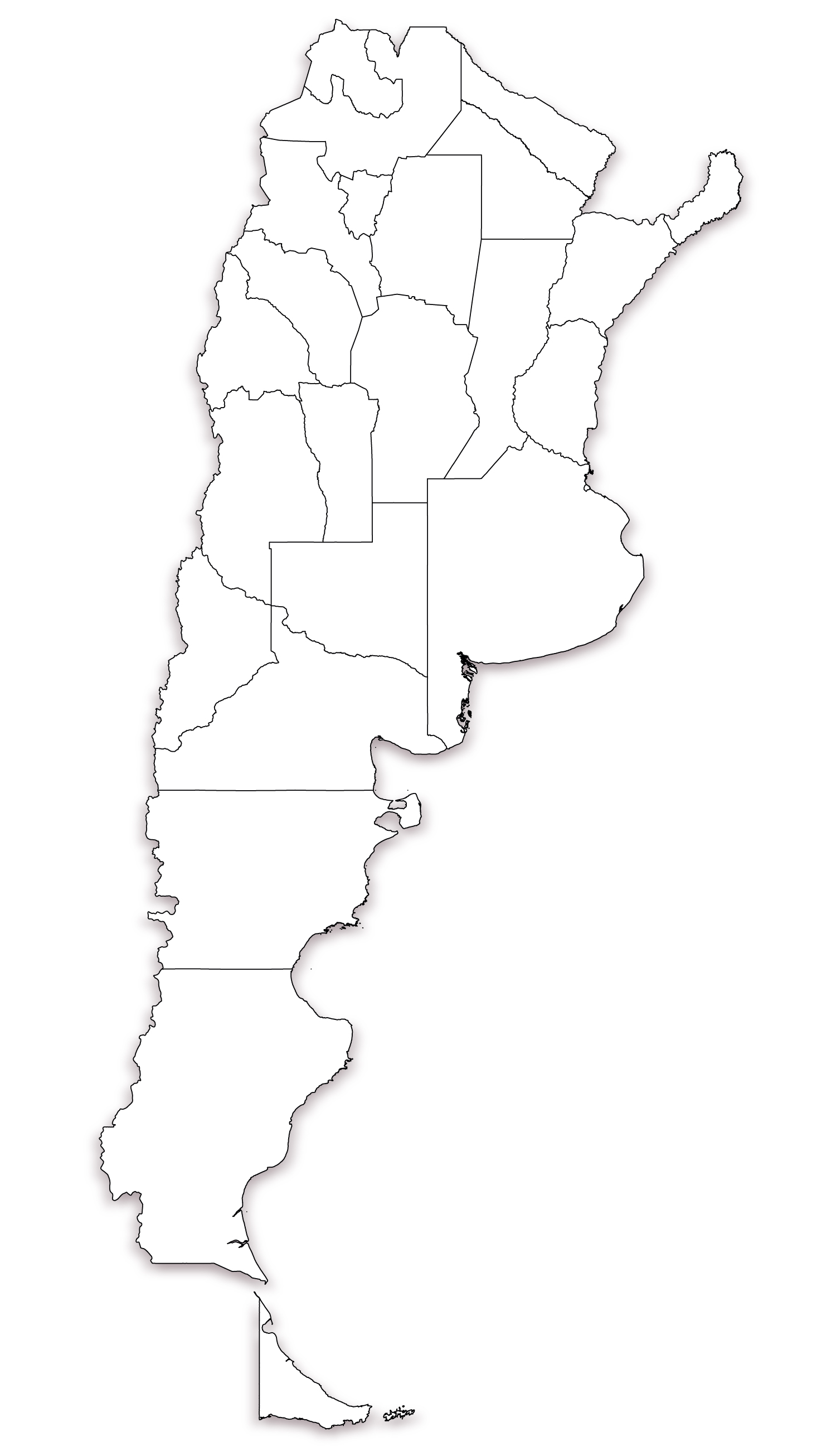 Blank Map of Argentina HD