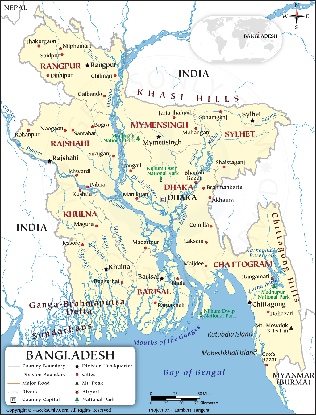 Bangladesh Karta Bangladesh Map Asia Location Geography Worldatlas Maps