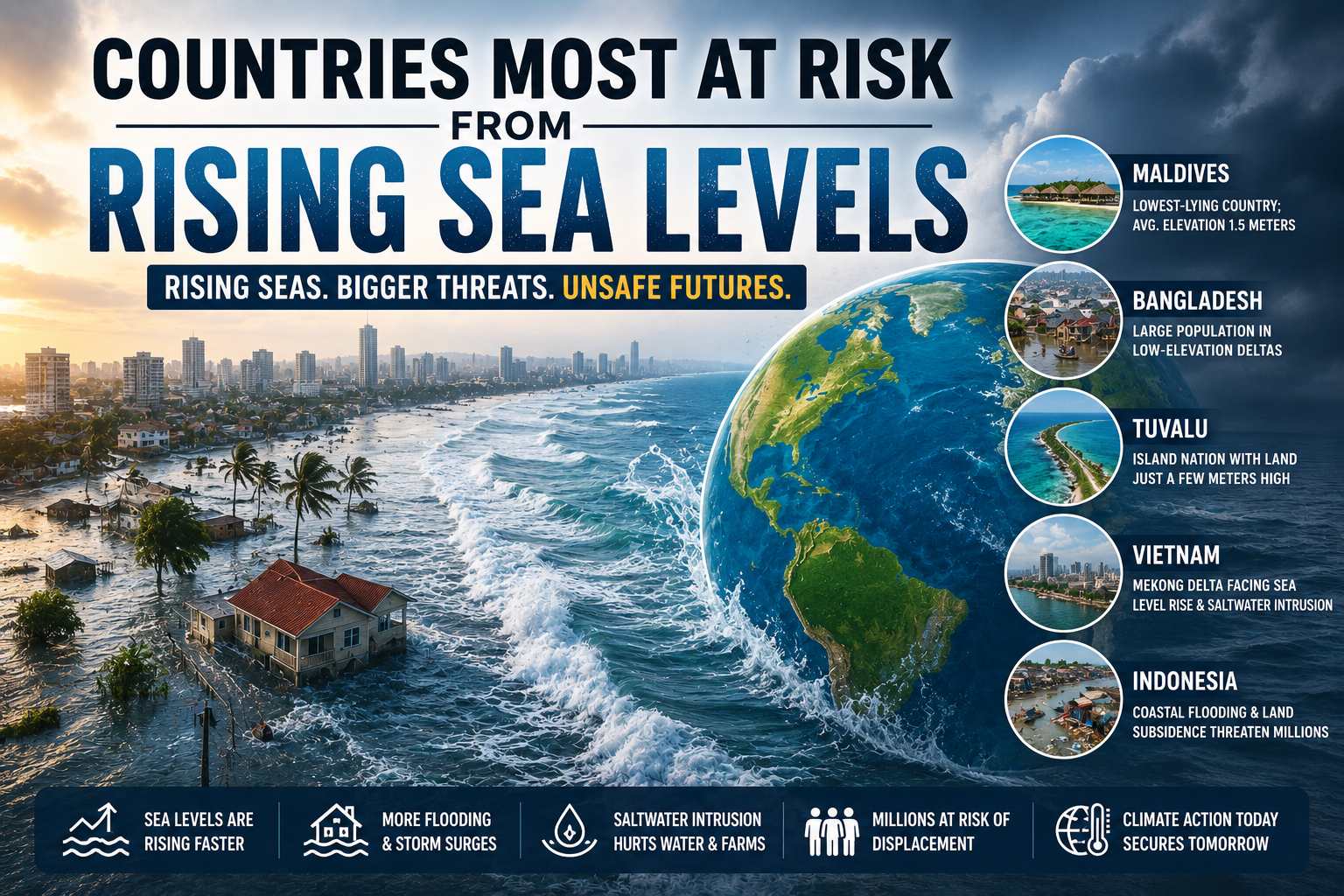 Countries Most at Risk From Rising Sea Levels