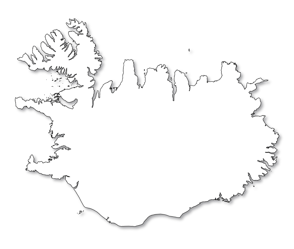 Iceland Outline Map, Iceland Blank Map