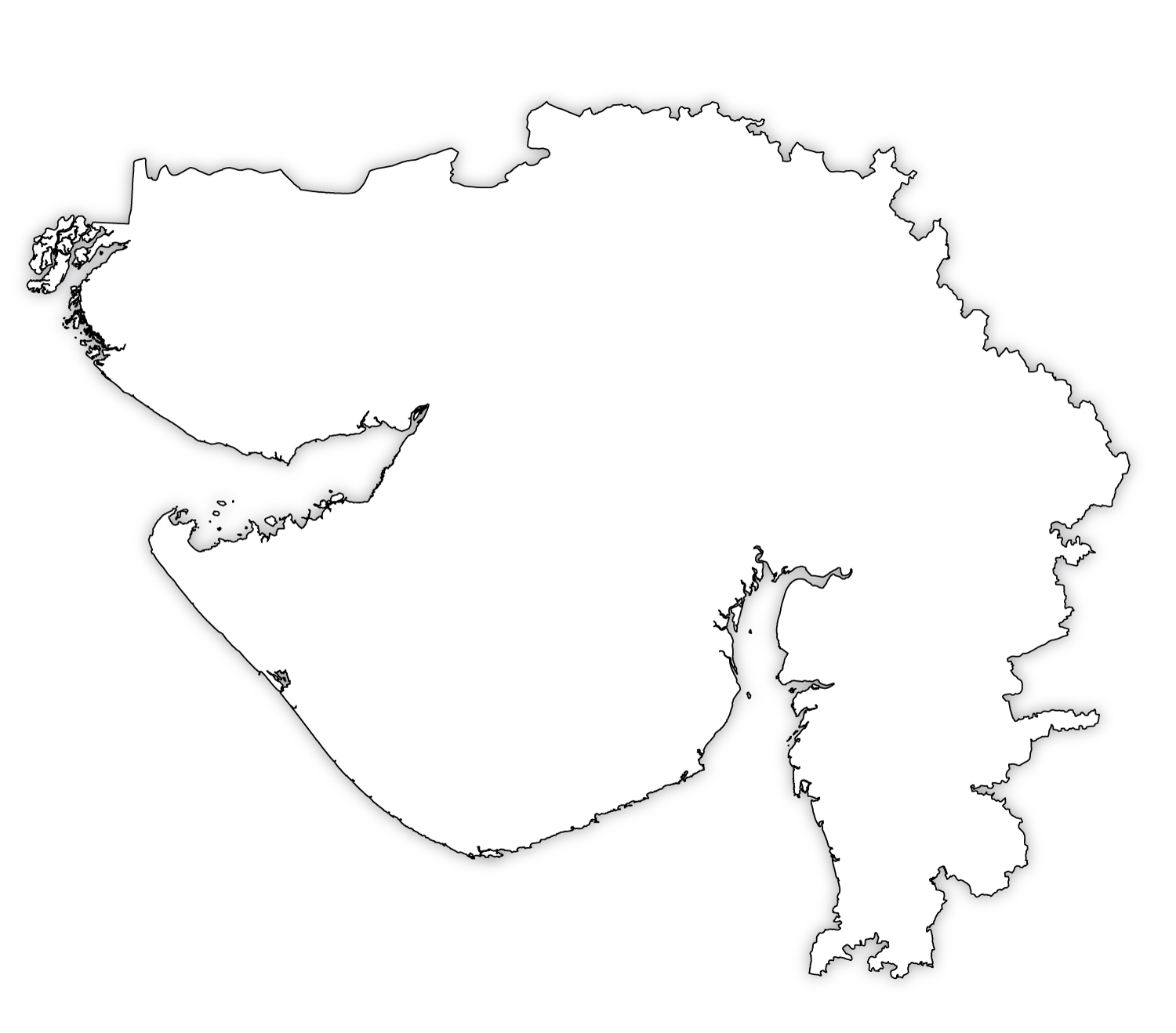Gujarat Outline Map HD