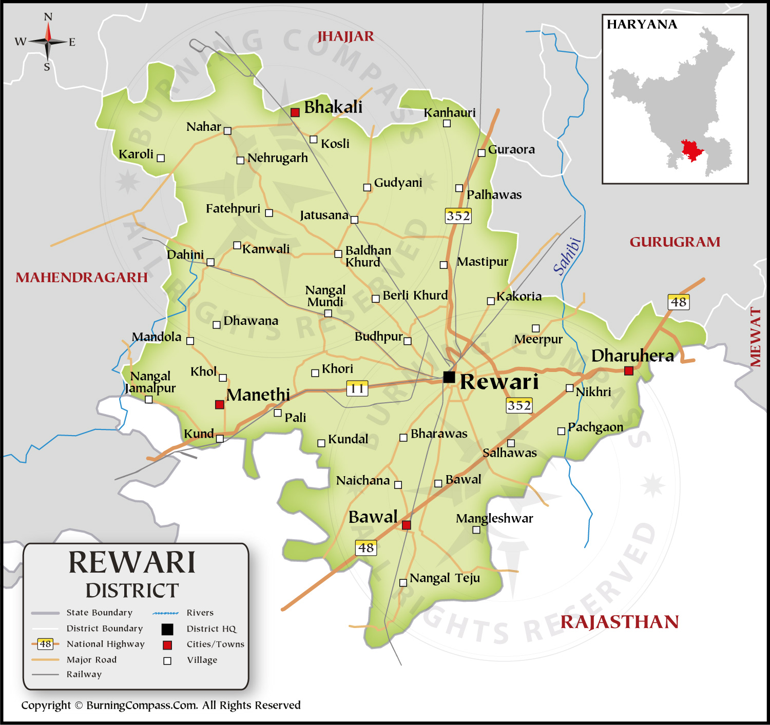 Rewari District Map HD