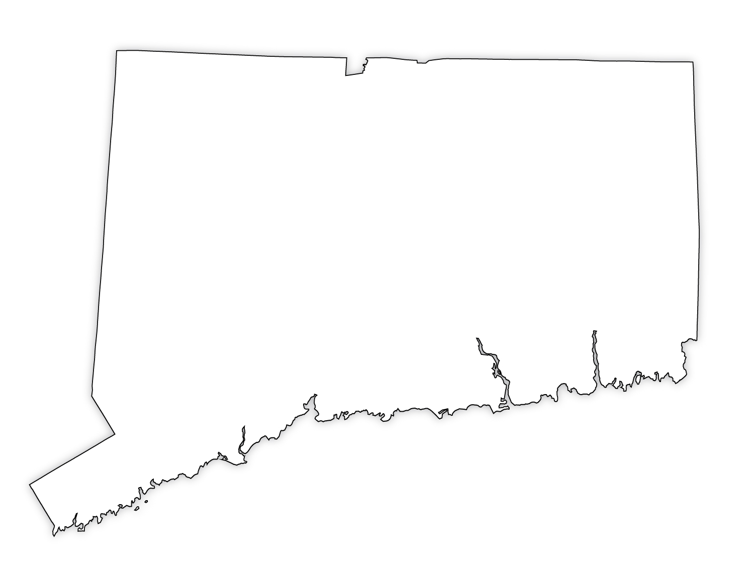 Connecticut Outline Map HD
