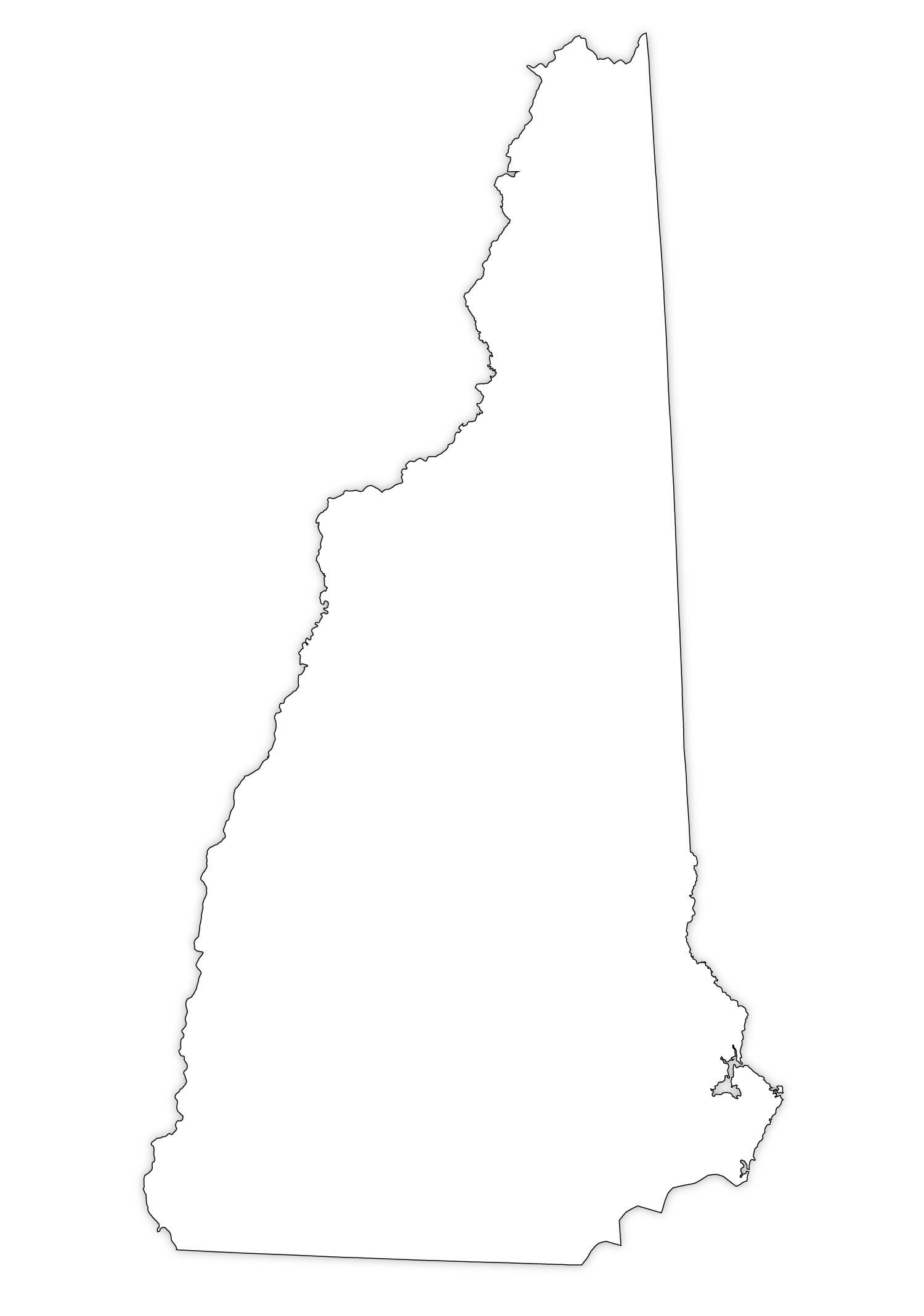 New Hampshire Outline Map HD